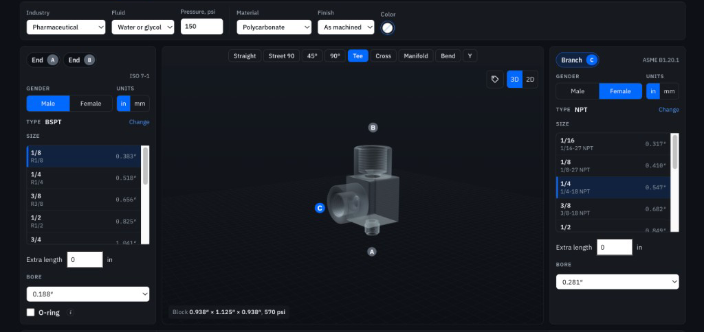 The Specport builder showing a custom part and its ports