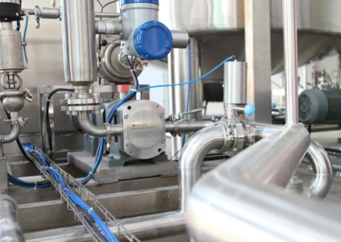 Stainless sanitary process piping and valves