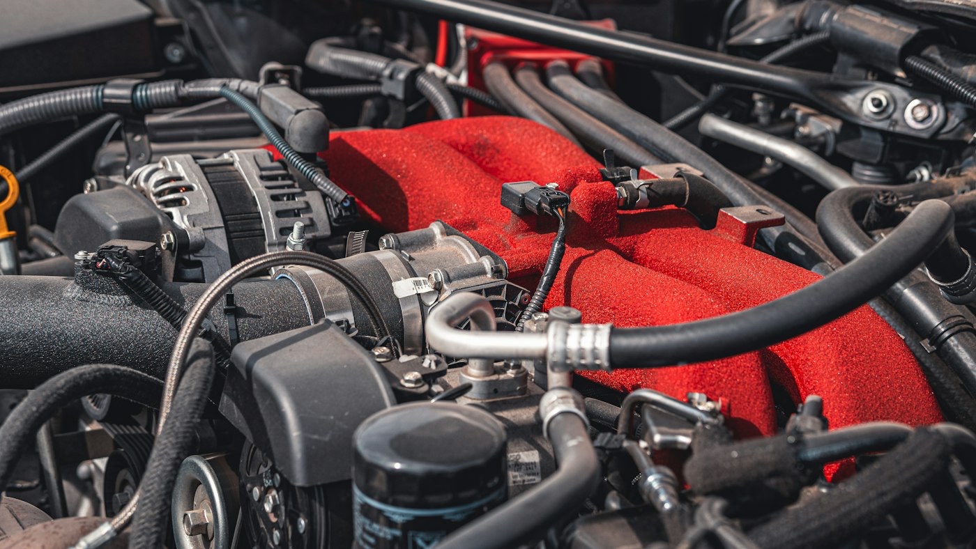 Performance engine bay with oil and coolant plumbing