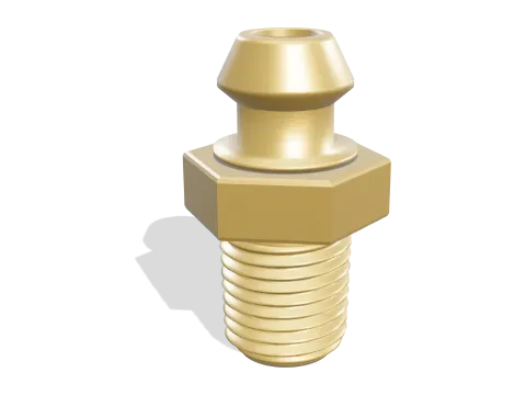1/4 NPT male to 3/8 in hose barb in brass