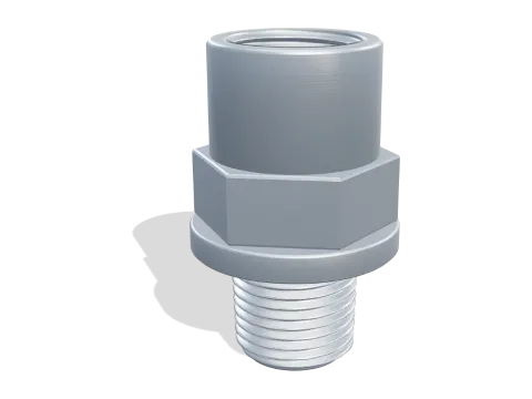 Tank bulkhead fitting with a 1/2 NPT female through port